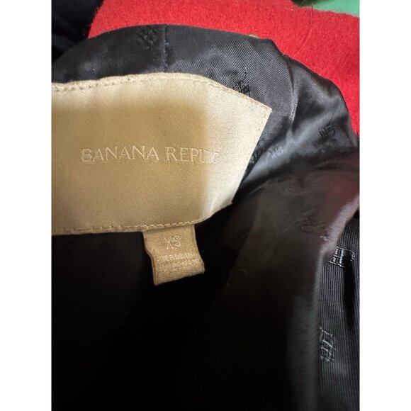 Banana Republic Red Wool Blend Coat Jacket XS Stand Collar Button - Picture 4 of 5